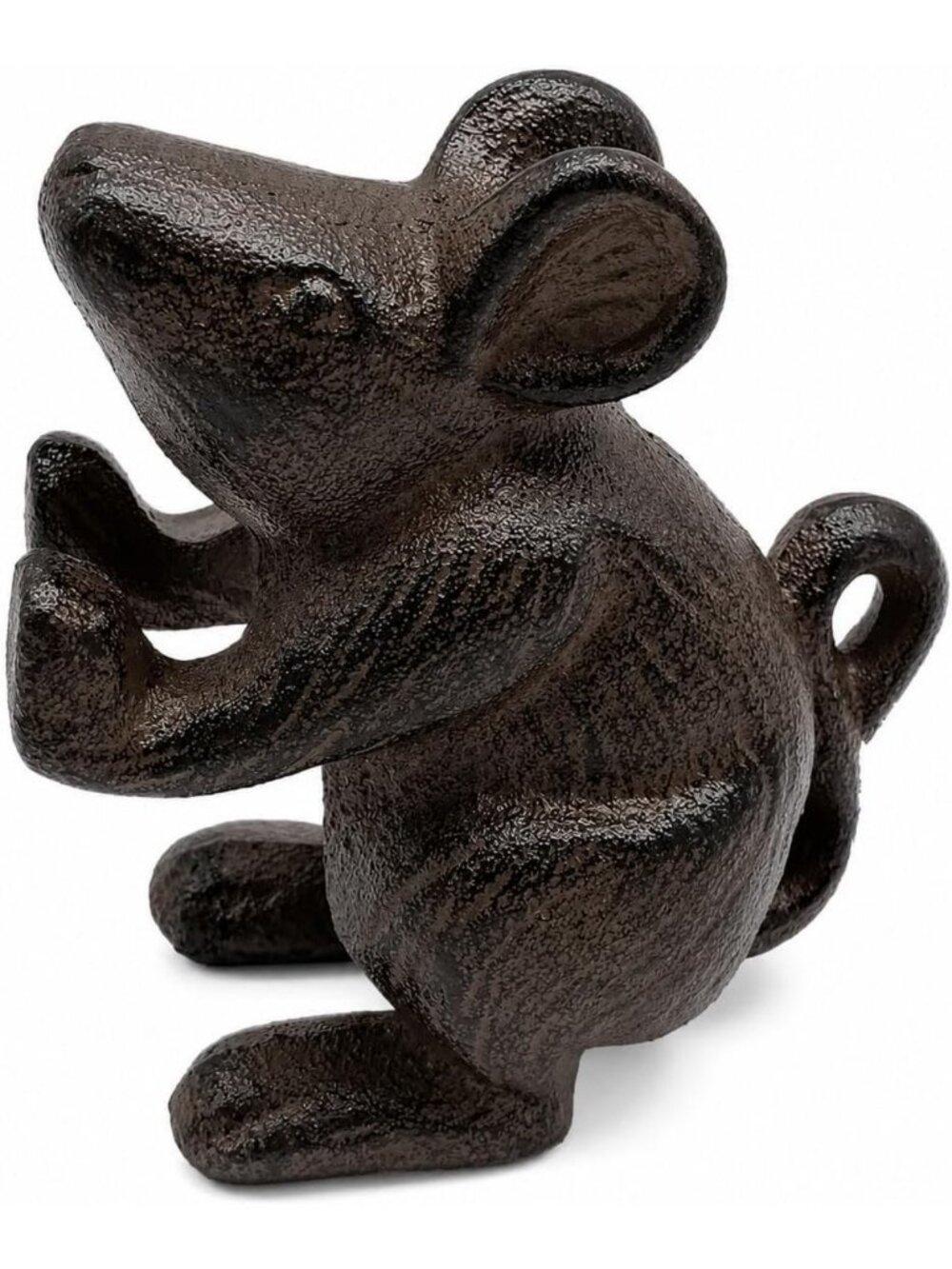 Rustic Brown Mouse Door Stopper & Bookend - Heavy Duty Cast Iron, Vintage Lodge